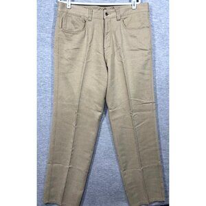 Tommy Bahama Mens Pants 36x32 Beige Flat Front Relaxed Fit Casual